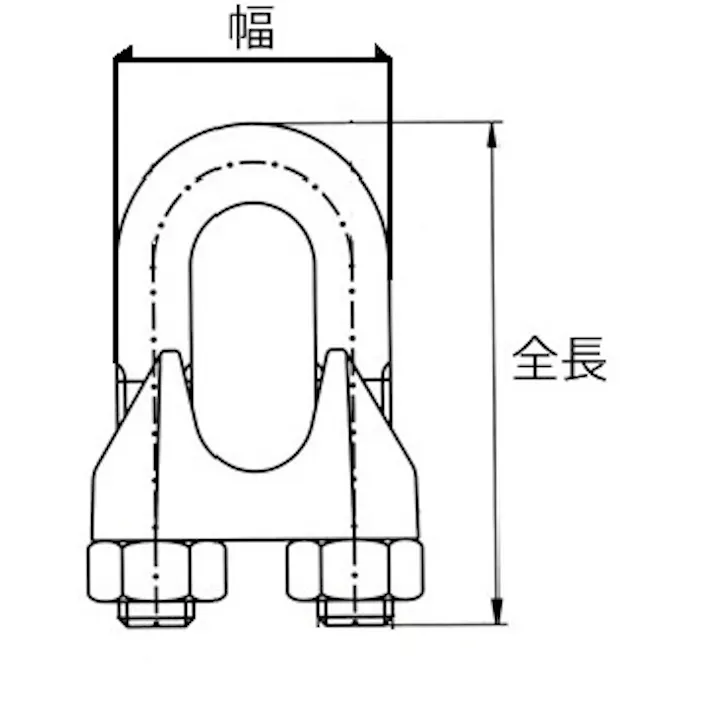 ワイヤーロープクリップ(ステンレス製) 22mm EA638RZ-22 4548745361193【別送品】
