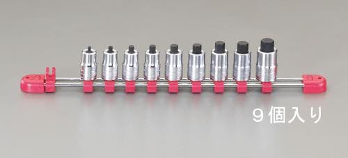 京都機械工具(KTC) ビットソケット [HEX] 3/8”DR/3-12mm/9個組 EA618PT 4548745576474【別送品】