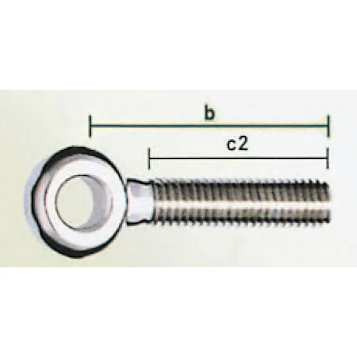 全ねじアイボルト(左ねじ/ステンレス製) M16x40mm EA638SC-16 4548745650464【別送品】