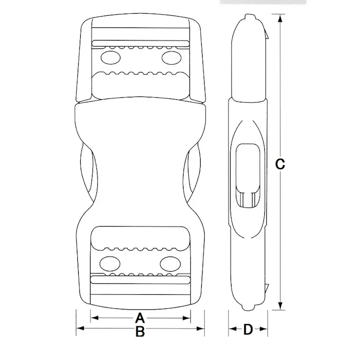 バックル(サイドリリース/プラスチック製) 30mm EA628RA-30 4548745659986【別送品】