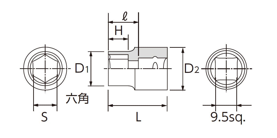 京都機械工具(KTC) ソケット(六角) 3/8”DRx13/16” EA618PK-116