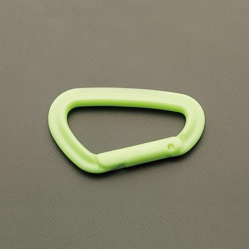 カラビナフック(プラスチック製/蓄光イエロー) 75mm EA638JG-32