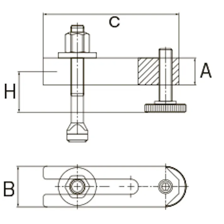 サポートスクリュー付ステップクランプ M16/160mm EA637BG-16 4550061171110【別送品】