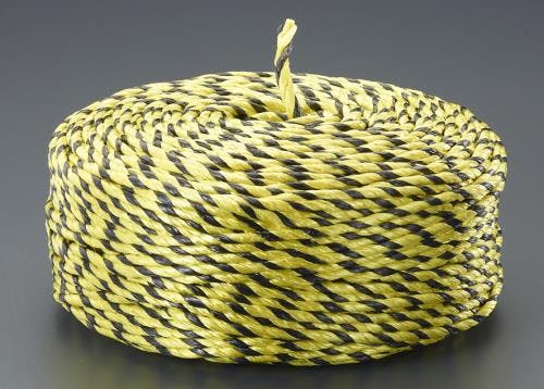 PPロープ(黒/黄) 10.0mmx300m EA628PP-121 4550061358023【別送品】