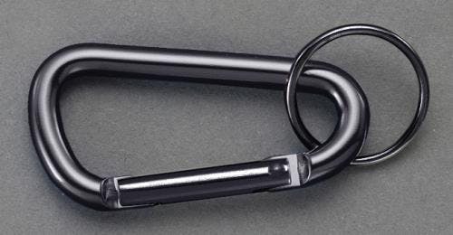 カラビナフック(アルミ/ブラック) 4x40mm EA638JG-141 4550061359716【別送品】