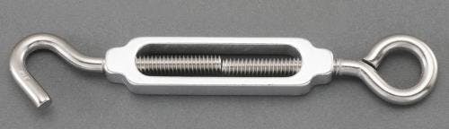 ターンバックル(Hook＆Eye/アルミ・ステンレス) 12.4x12.2mm EA638KE-13 4550061360101【別送品】