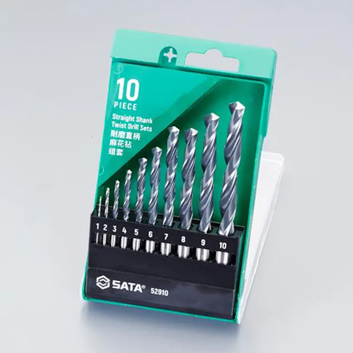 SATA ストレートドリル(HSS) 1.0-10.0mm/10本組 EA683TA-10 4550061545188【別送品】