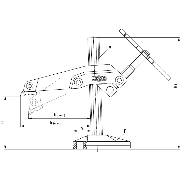 マシンテーブルクランプ(外側ハンドル) 0-200mm EA637CP-4 4550061698112【別送品】