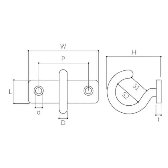 プレートフック(ステンレス製) 3mm/7.5x20mm EA638AC-51 4550061707746【別送品】