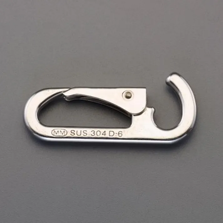 ESCO 7.0mmx76mm スナップフック(オープンタイプ/ステンレス製) EA638AB-5 4550061766187(CDC)【別送品】