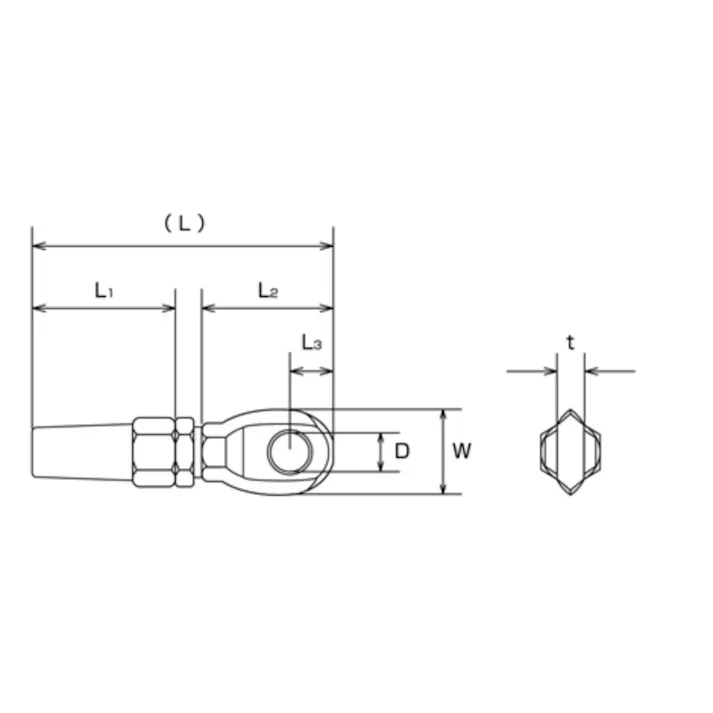 ワイヤー止め金具(ステンレス製) φ4.0x66mm EA638JB-124 4550061770054【別送品】