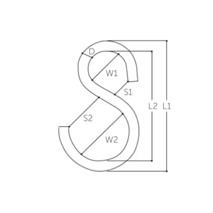 Sフック(ステンレス製/1個) 53x5mm EA638AC-27 4550061772270【別送品】