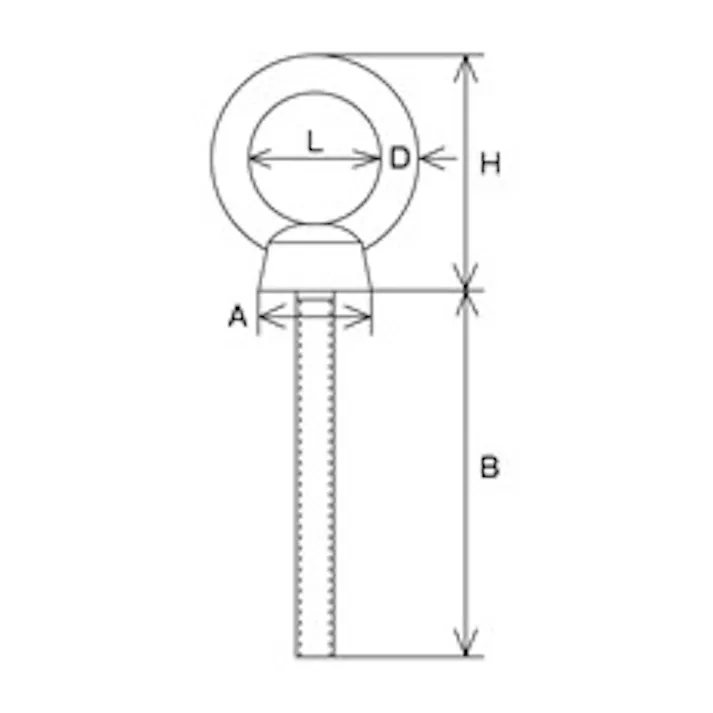ロングアイボルト(ステンレス製/鍛造) M16x150mm EA638MD-116 4550061776643【別送品】
