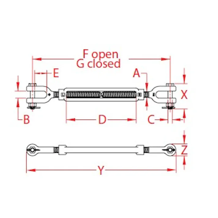 ターンバックル(Jaw&Jaw/ステンレス製) 12.7mm EA638KH-64 4550061831342【別送品】