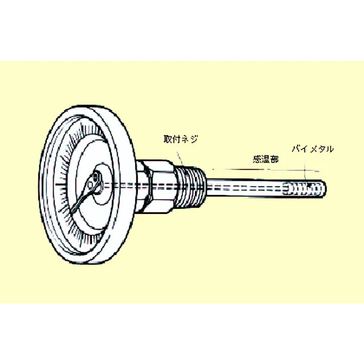 佐藤計量器製作所 バイメタル式温度計 0-100℃/100mm EA727A-7 4518340142374【別送品】
