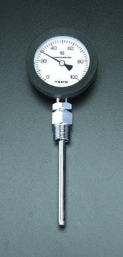 佐藤計量器製作所 バイメタル式温度計 0-50℃/150mm EA727AA-3