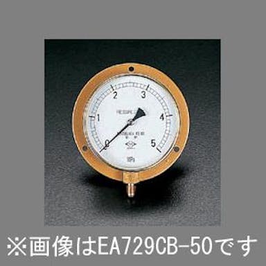 ESCO  フレアー1/4"/100/128mm/0-2.0MPa つば付圧力計 EA729CB-20 4518340152137(CDC)【別送品】