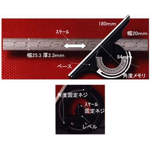 ESCO 300mm ベベルプロトラクター EA720WM-300 4518340346413【別送品