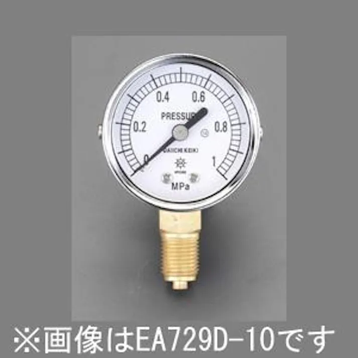 ESCO G 1/4"/ 50mm/ 0- 10MPa 圧力計 EA729D-100 4518340624849(CDC)【別送品】