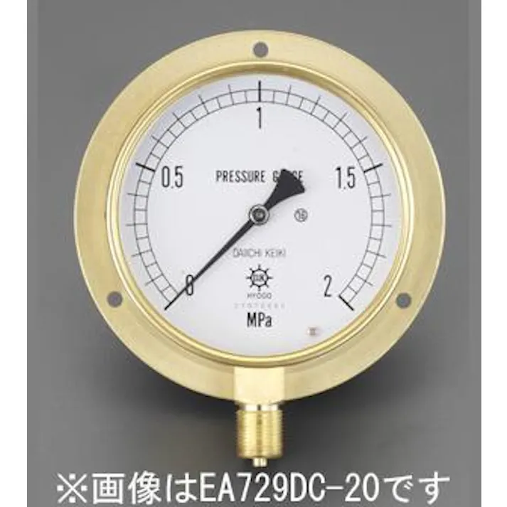 ESCO G 3/8"/100mm/ 0-1.0MPa つば付圧力計 EA729DD-10 4518340627338(CDC)【別送品】