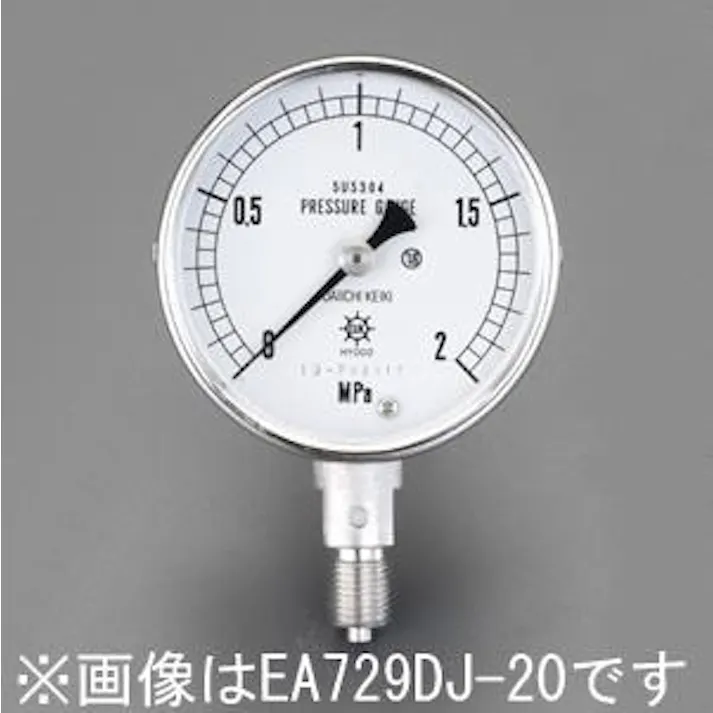 ESCO G 1/4"/ 60mm/0-0.6MPa 圧力計(ステンレス製) EA729DJ-6 4518340632042(CDC)【別送品】