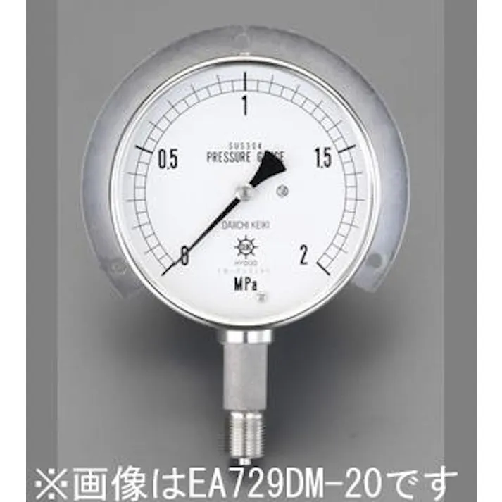 ESCO G 3/8"/75mm/0-3.0MPa つば付圧力計(ステンレス) EA729DM-30 4518340635531(CDC)【別送品】