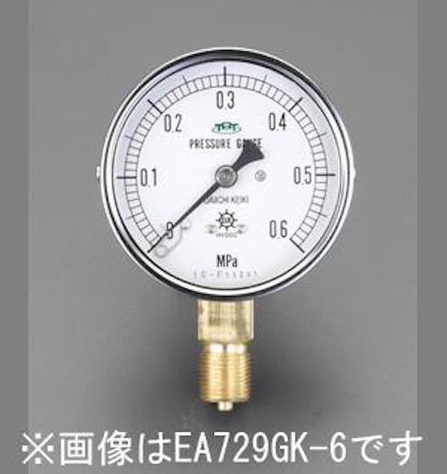 ESCO  60mm/0-0.6MPa 圧力計(耐脈動圧形) EA729GK-6 4518340642331(CDC)【別送品】