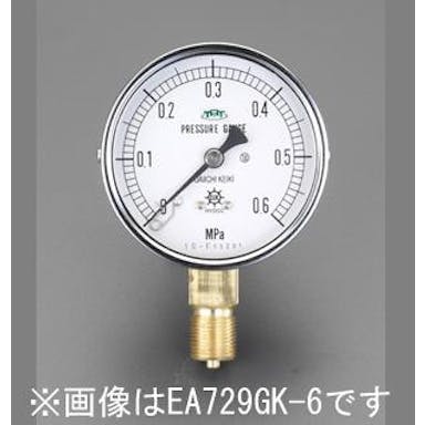 ESCO  60mm/0-0.6MPa 圧力計(耐脈動圧形) EA729GK-6 4518340642331(CDC)【別送品】