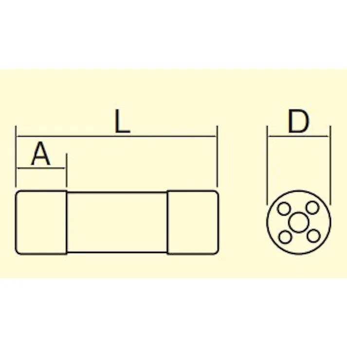 筒型エンクロヒューズ(2本) 250Vx10A/φ15mm EA758ZV-5 4518340660700【別送品】