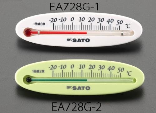 佐藤計量器製作所 温度計(ホワイト) 108x30mm EA728G-1 4518340742734【別送品】