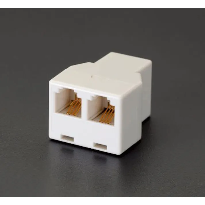 ミヨシ モジュラーコード2分配アダプター(6極4芯) EA764CB-2 4548745223712(CDC)【別送品】