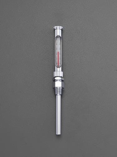 温度計・丸型保護枠付(直型) 0-100℃/100mm EA727AD-8 4548745925173【別送品】