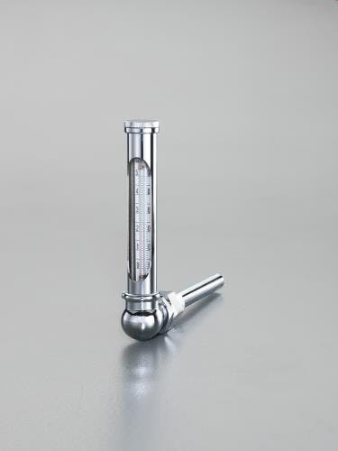 温度計・丸型保護枠付(L型) 0-50℃/100mm EA727AD-15 4548745926262【別送品】