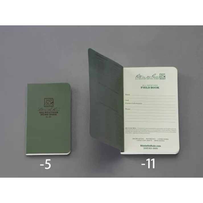 ESCO 117x184mm 防水ノート EA762GC-11 4548745999778(CDC)【別送品】