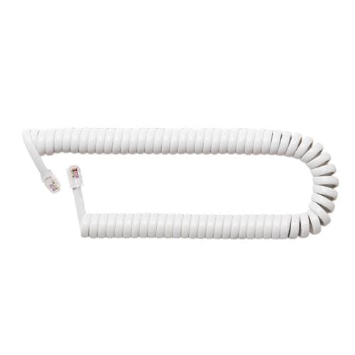 ミヨシ 受話器用カールコード(ストレート結線/白) EA764CC-6 4550061155936【別送品】