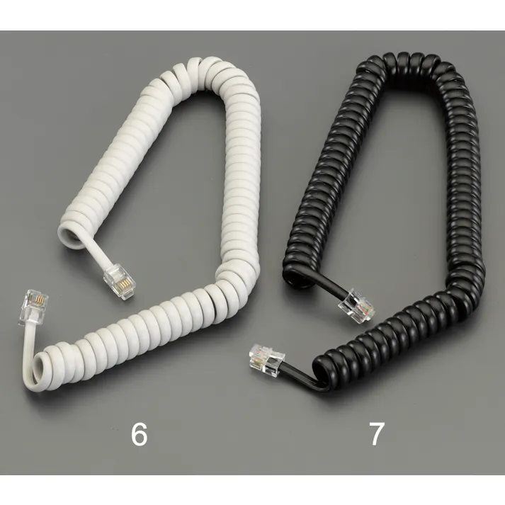 ミヨシ 受話器用カールコード(ストレート結線/白) EA764CC-6 4550061155936【別送品】
