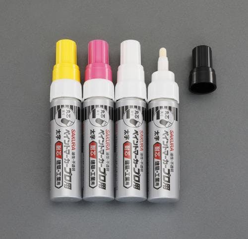 サクラクレパス 油性ペイントマーカーセット(工業用) 4本組[太字] EA765MV-10 4550061371398【別送品】