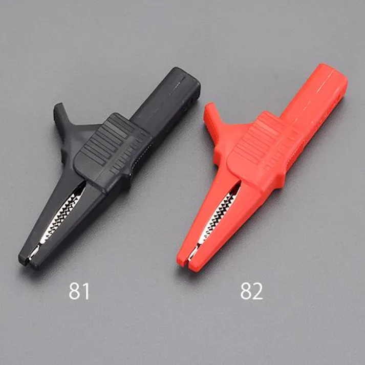 ESCO ワニ口クリップ (黒) EA707NC-81 4550061498828(CDC)【別送品】