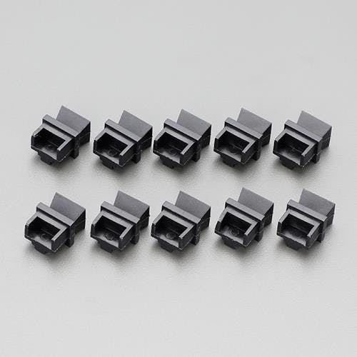 RJ45コネクタージャック用保護カバー(10個) EA764BK-22 4550061567692【別送品】