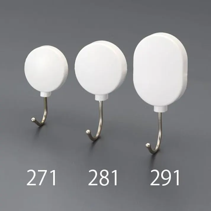 ESCO 45x33x82mm マグネットフック(スイング型・ホワイト) EA762FG-281 4550061615430(CDC)【別送品】