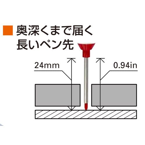 サクラクレパス [赤/細長] 油性マーカー(ネジ穴用) EA765MV-281