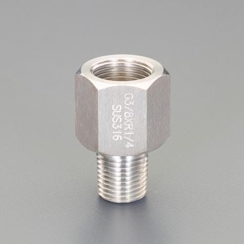 ジョイント継手(圧力計用/ステンレス) G1/2”xG3/8” EA729HB-9 4550061685990【別送品】