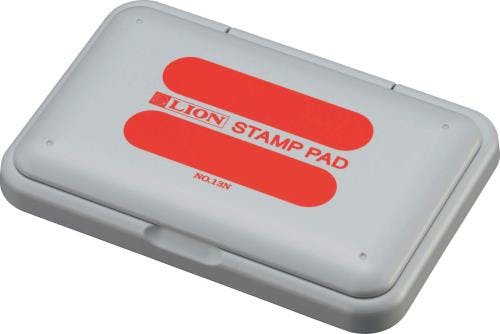 ライオン事務器(LION) スタンプ台(水性インク) [赤] 118.5x80x6mm EA762AE-11 4550061687628【別送品】