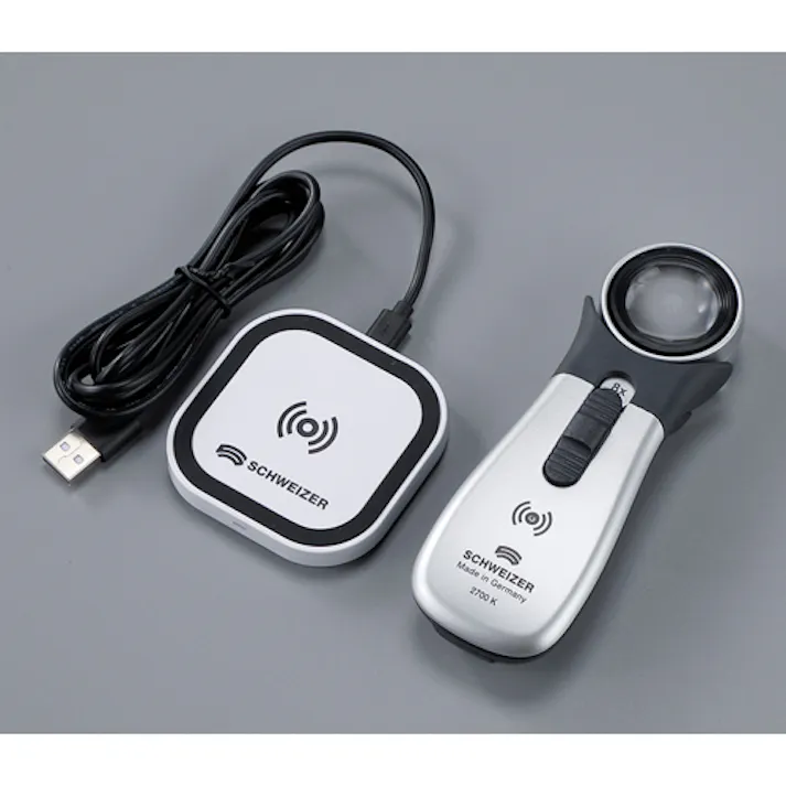 ルーペ(LEDライト付/充電式) x4/55mm EA756DM-12 4550061700617【別送品】