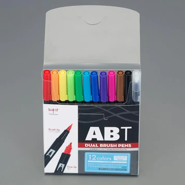 トンボ鉛筆 12本 水性・筆ペンセット(太/細両用) EA765MH-53 4550061740996(CDC)【別送品】