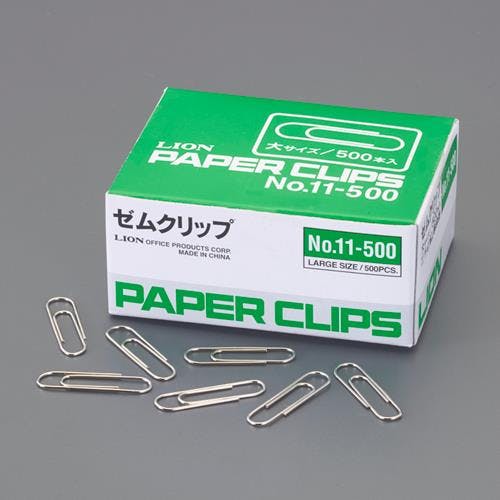 ライオン事務器(LION) ゼムクリップ(500本) [大/28mm] EA762FA-7 4550061820865【別送品】