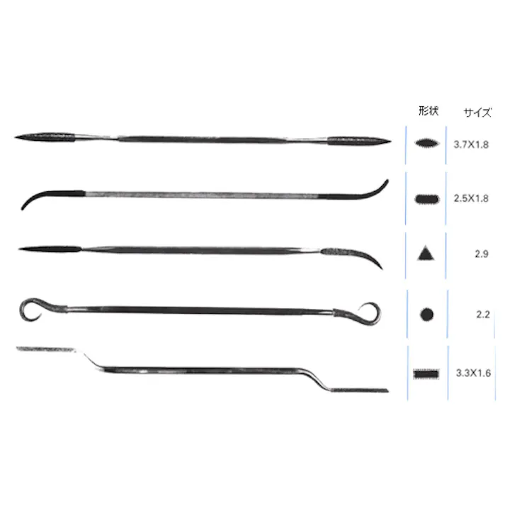 ダイヤモンドヤスリ(コーティング・5本組/粗・中目) 150mm EA826VH 4518340186897【別送品】