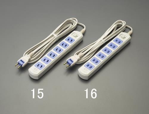 明工社 タップ(6口・抜け止・マグネット付) AC125V/15Ax3m EA815GL-15 4518340379244【別送品】