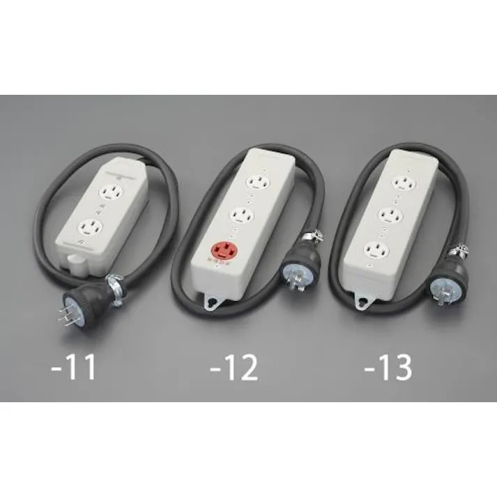 明工社 AC250V/20Ax1.0m 三相タップ(正転2口/接地3 EA815GR-11 4518340379282(CDC)【別送品】