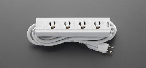 エレコム タップ(4口・ヌケドメ・マグネット付) AC125V/15Ax3m EA815GL-37 4518340688179【別送品】